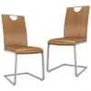 vidaXL Dining Chairs 2 pcs Brown Faux Leather