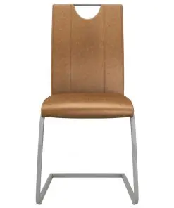 vidaXL Dining Chairs 2 pcs Brown Faux Leather