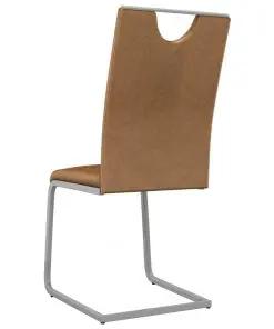 vidaXL Dining Chairs 4 pcs Brown Faux Leather