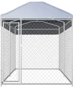 vidaXL Outdoor Dog Kennel with Canopy Top 382x192x235 cm