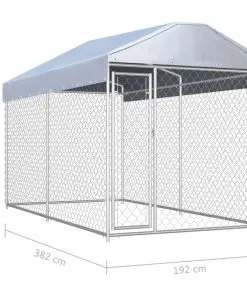 vidaXL Outdoor Dog Kennel with Canopy Top 382x192x235 cm