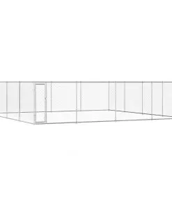 vidaXL Outdoor Dog Kennel Galvanised Steel 760x760x195 cm