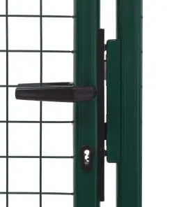 vidaXL Fence Gate Steel 100×125 cm Green