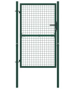 vidaXL Fence Gate Steel 100×150 cm Green