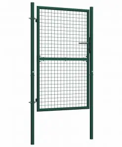 vidaXL Fence Gate Steel 100×150 cm Green