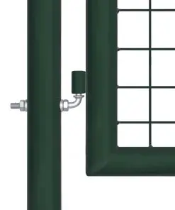 vidaXL Fence Gate Steel 100×150 cm Green