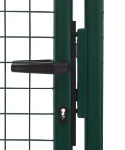 vidaXL Fence Gate Steel 100×150 cm Green