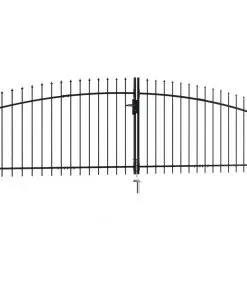 vidaXL Double Door Fence Gate with Spear Top 400×200 cm