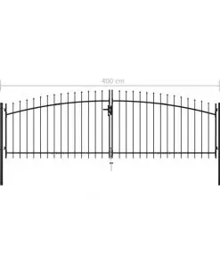 vidaXL Double Door Fence Gate with Spear Top 400×200 cm