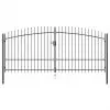 vidaXL Double Door Fence Gate with Spear Top 400×225 cm vidaXL Double Door Fence Gate with Spear Top 400×225 cm