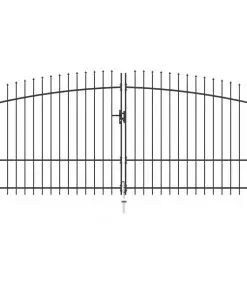 vidaXL Double Door Fence Gate with Spear Top 400×225 cm