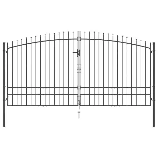 vidaXL Double Door Fence Gate with Spear Top 400×248 cm