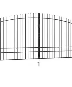 vidaXL Double Door Fence Gate with Spear Top 400×248 cm