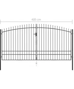 vidaXL Double Door Fence Gate with Spear Top 400×248 cm