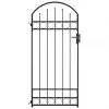 vidaXL Fence Gate with Arched Top Steel 100×200 cm Black