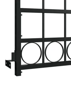 vidaXL Fence Gate with Arched Top Steel 100×200 cm Black