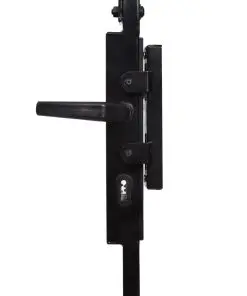 vidaXL Fence Gate with Arched Top and 2 Posts 100×200 cm Black