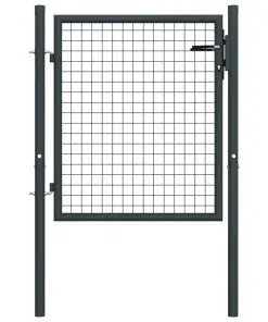 vidaXL Mesh Garden Gate Galvanised Steel 100×175 cm Grey