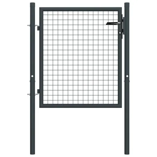 vidaXL Mesh Garden Gate Galvanised Steel 100×175 cm Grey