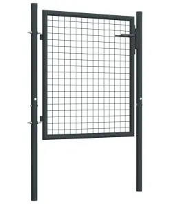 vidaXL Mesh Garden Gate Galvanised Steel 100×175 cm Grey