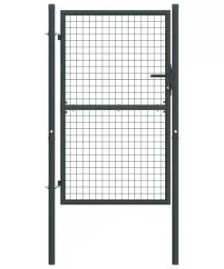 vidaXL Mesh Garden Gate Galvanised Steel 100×200 cm Grey