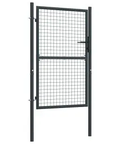 vidaXL Mesh Garden Gate Galvanised Steel 100×200 cm Grey