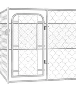 vidaXL Outdoor Dog Kennel Galvanised Steel 6x6x1 m