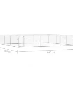 vidaXL Outdoor Dog Kennel Galvanised Steel 6x6x1 m