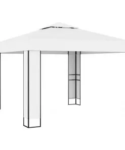 vidaXL Gazebo with Double Roof 3×3 m White