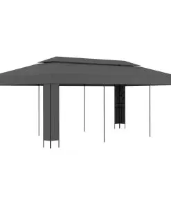 vidaXL Gazebo with Double Roof 3×6 m Anthracite