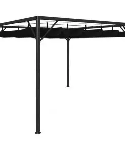vidaXL Garden Gazebo with Retractable Roof Canopy 3×3 m Anthracite