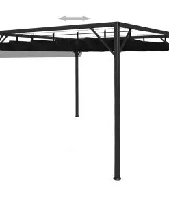 vidaXL Garden Gazebo with Retractable Roof Canopy 3×3 m Anthracite
