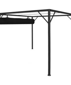 vidaXL Garden Gazebo with Retractable Roof Canopy 3×3 m Anthracite