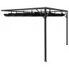 vidaXL Garden Wall Gazebo with Retractable Roof Canopy 3×3 m Anthracite