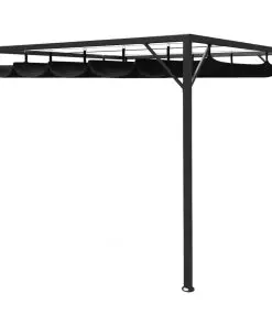 vidaXL Garden Wall Gazebo with Retractable Roof Canopy 3×3 m Anthracite