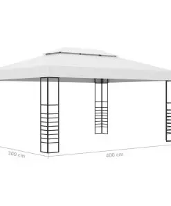 vidaXL Garden Gazebo Powder-Coated Steel 4x3x2.7 m Anthracite