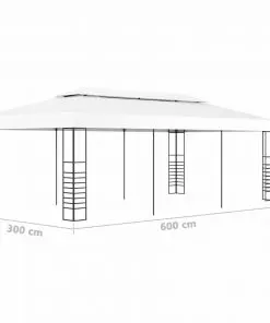 vidaXL Gazebo Marquee 6×3 m White