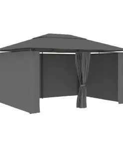 vidaXL Garden Marquee with Curtains 4×3 m Anthracite