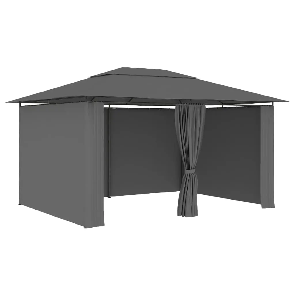 vidaXL Garden Marquee with Curtains 4×3 m Anthracite