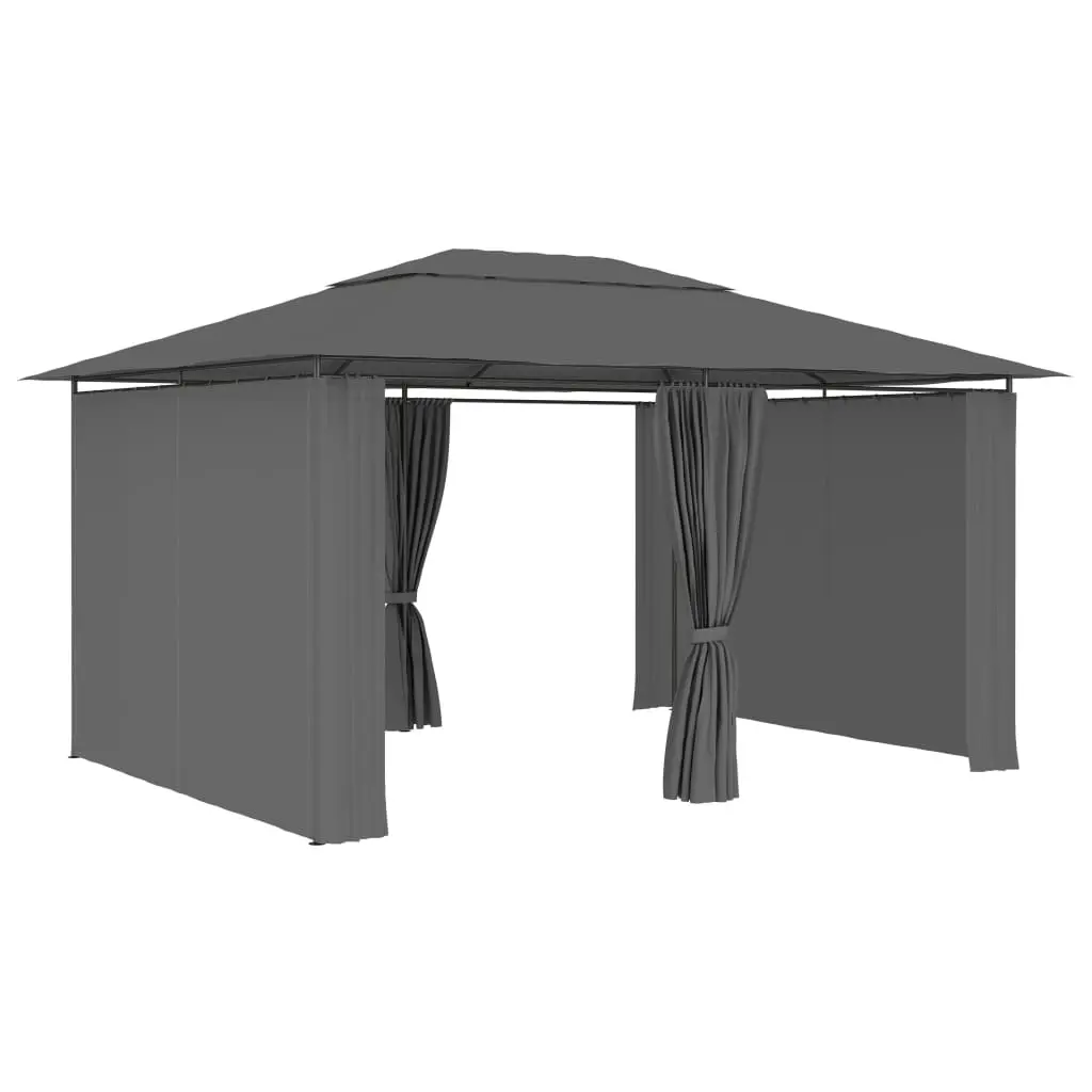 vidaXL Garden Marquee with Curtains 4×3 m Anthracite