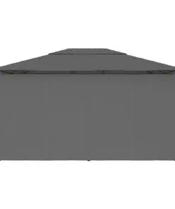 vidaXL Garden Marquee with Curtains 4×3 m Anthracite