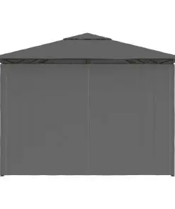 vidaXL Garden Marquee with Curtains 4×3 m Anthracite