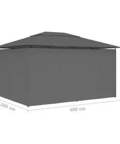 vidaXL Garden Marquee with Curtains 4×3 m Anthracite