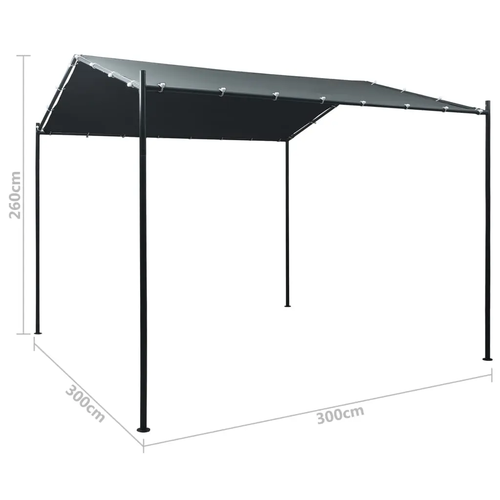 vidaXL Gazebo Pavilion Tent Canopy 3×3 m Steel Anthracite