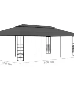 vidaXL Gazebo 3×6 m Anthracite