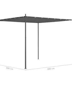 vidaXL Gazebo with Flat Roof 3x3x2.4 m Anthracite