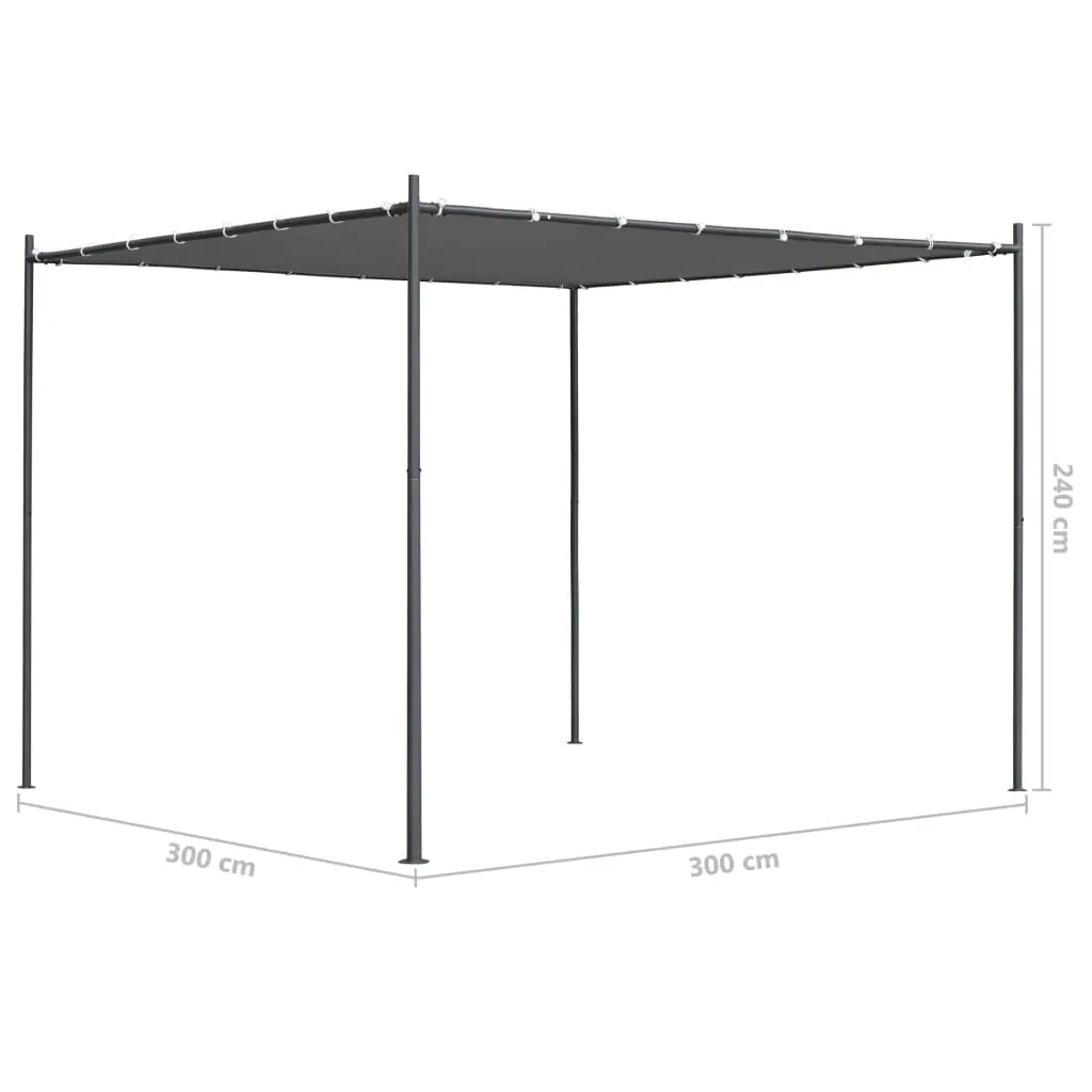 vidaXL Gazebo with Flat Roof 3x3x2.4 m Anthracite