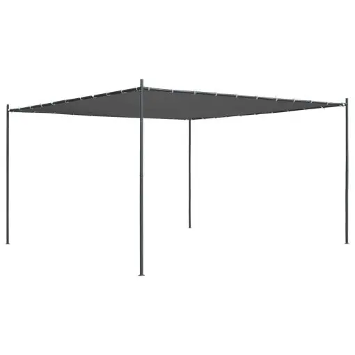 vidaXL Gazebo with Flat Roof 4x4x2.4 m Anthracite