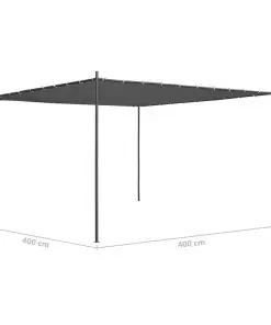 vidaXL Gazebo with Flat Roof 4x4x2.4 m Anthracite