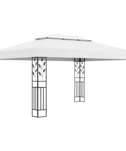 vidaXL Gazebo with Double Roof 3×4 m White